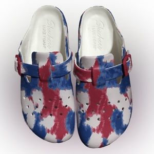 Skechers luxe foam tie dye slip on shoes size 6
